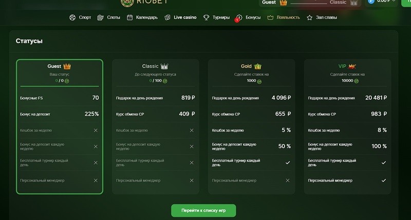 VIP клуб в казино